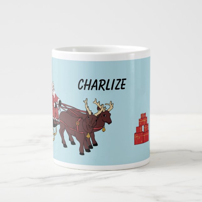 Xmas Santa Claus Large Coffee Mug (Front)