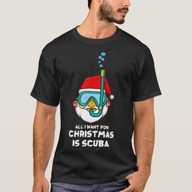 Xmas Santa Claus Scuba Diving Diver Christmas Gift T-Shirt (Front)