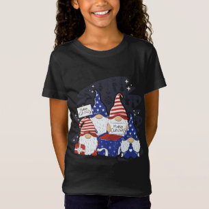 Xmas Santa Hat American Merry Christmas Gnomes T-Shirt