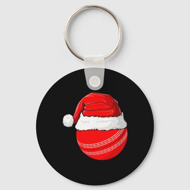 Xmas Santa Hat Christmas Cricket  Key Ring (Front)