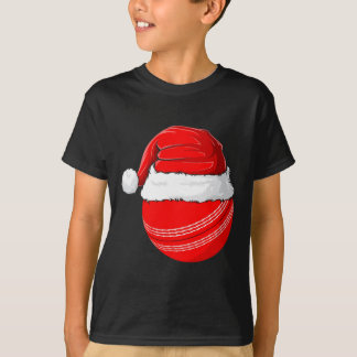 Xmas Santa Hat Christmas Cricket  T-Shirt