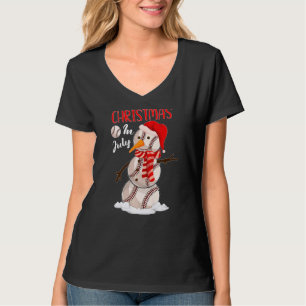 Xmas Santa Hat Golf Snowman Christmas In July T-Shirt