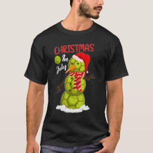 Xmas Santa Hat Handball Snowman Christmas In July  T-Shirt