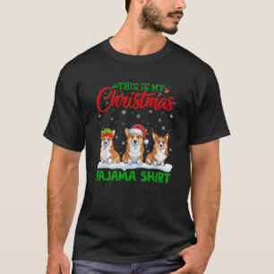 Xmas Santa Hat Reindeer Welsh Corgi Christmas Paja T-Shirt