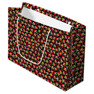 Xmas Santa Sugar Skulls Large Gift Bag