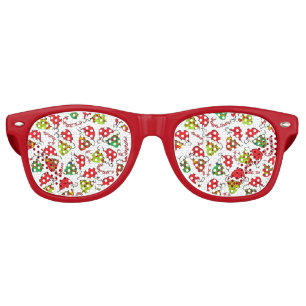 Xmas Santa Sugar Skulls Retro Sunglasses