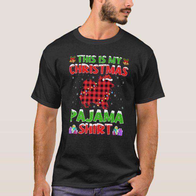 Xmas Santa This Is My Papillon Christmas Pajama T-Shirt (Front)