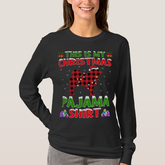Xmas Santa This Is My Schipperke Christmas Pajama T-Shirt (Front)