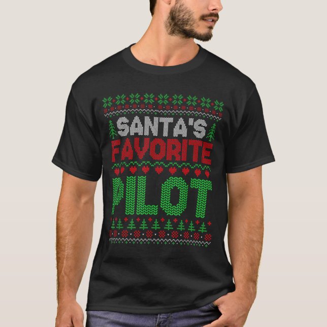 Xmas Santa's Favorite Lot Funny Ugly Christmas Swe T-Shirt (Front)