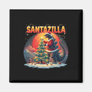 Xmas Santazilla Funny Christmas Holiday Monster Di Magnet
