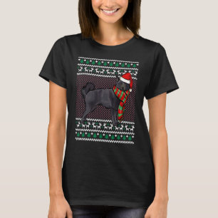 Xmas Schipperke Dog Santa Hat Ugly Christmas T-Shirt