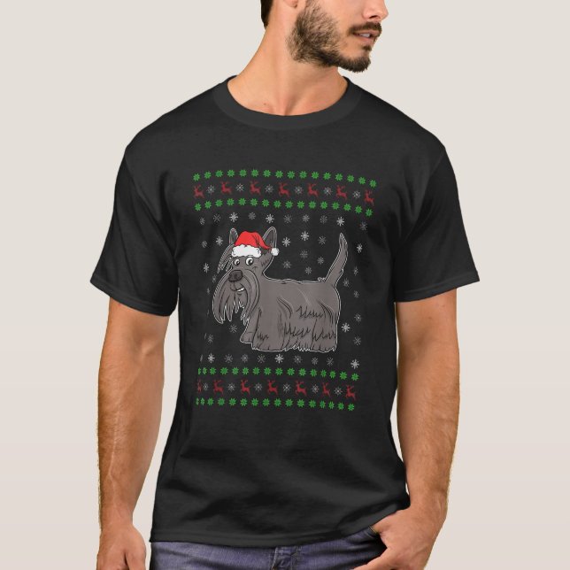 Xmas Scottish Terrier Dog Graphic Ugly Sweater Chr (Front)