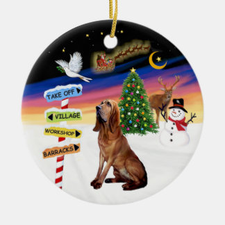 XMas Signs - Bloodhound Ceramic Tree Decoration