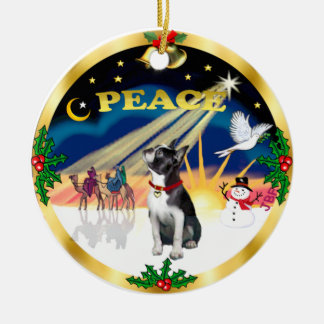 Xmas Signs - Boston Terrier #3 Ceramic Tree Decoration