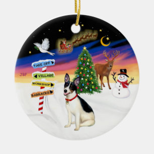 Xmas Signs - Rat Terrier Ceramic Tree Decoration