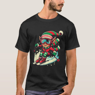Xmas Ski squad team ski lovers Skier Elf skiing Ch T-Shirt