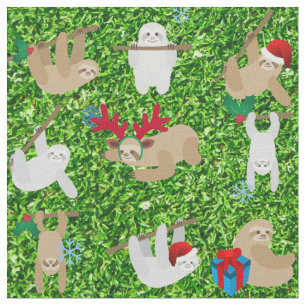 xmas sloth christmas fabric