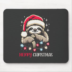 Xmas Sloth Festive Santa Mouse Pad