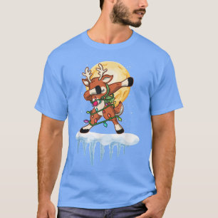 XMas Snow Winter Time Fairy Lights Reindeer Dab T-Shirt