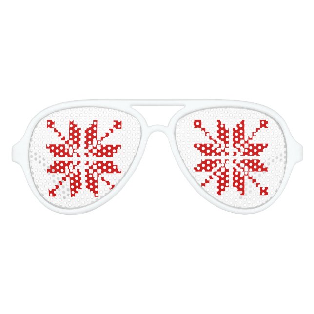 Xmas Snowflake Christmas Pattern Aviator Sunglasses (Front)