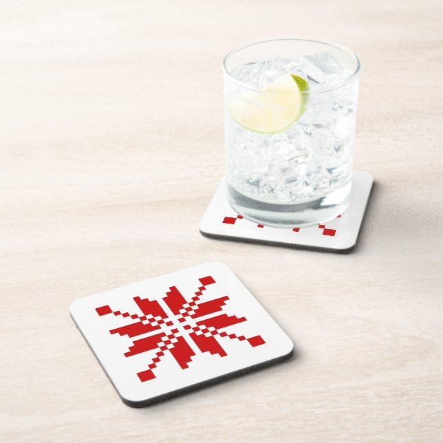 Xmas Snowflake Christmas Pattern Coaster (Right Side)