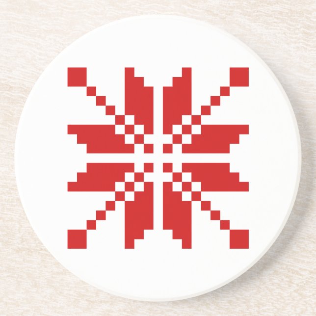 Xmas Snowflake Christmas Pattern Coaster (Front)