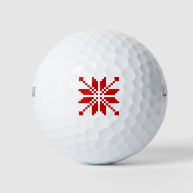 Xmas Snowflake Christmas Pattern Golf Balls (Front)