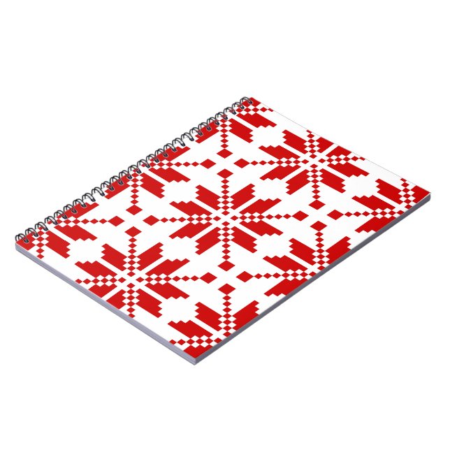 Xmas Snowflake Christmas Pattern Notebook (Left Side)