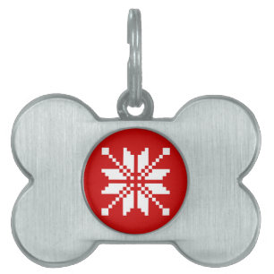 Xmas Snowflake Christmas Pattern Pet ID Tag