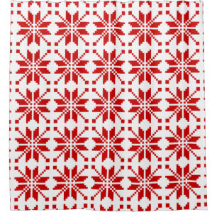 Xmas Snowflake Christmas Pattern Shower Curtain