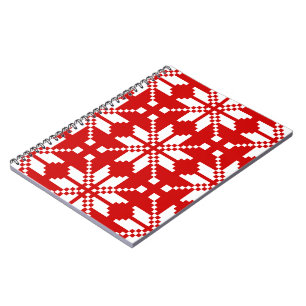 Xmas Snowflake Christmas Pattern Spiral Notebook