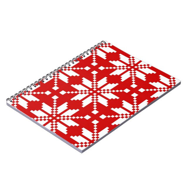 Xmas Snowflake Christmas Pattern Spiral Notebook (Left Side)