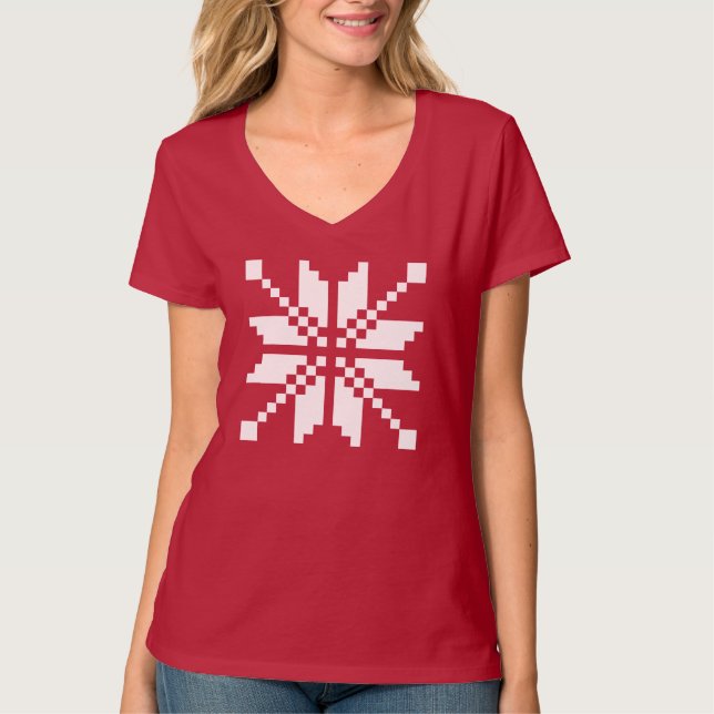 Xmas Snowflake Christmas Pattern T-Shirt (Front)