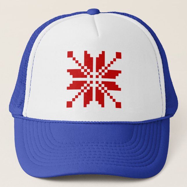 Xmas Snowflake Christmas Pattern Trucker Hat (Front)