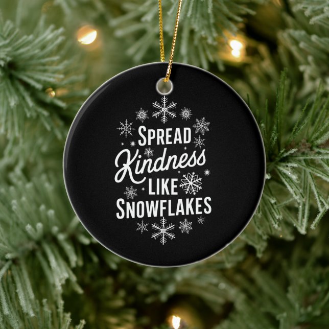 Xmas Spread Kindness Like Snowflakes Christmas  Ceramic Tree Decoration (Tree)