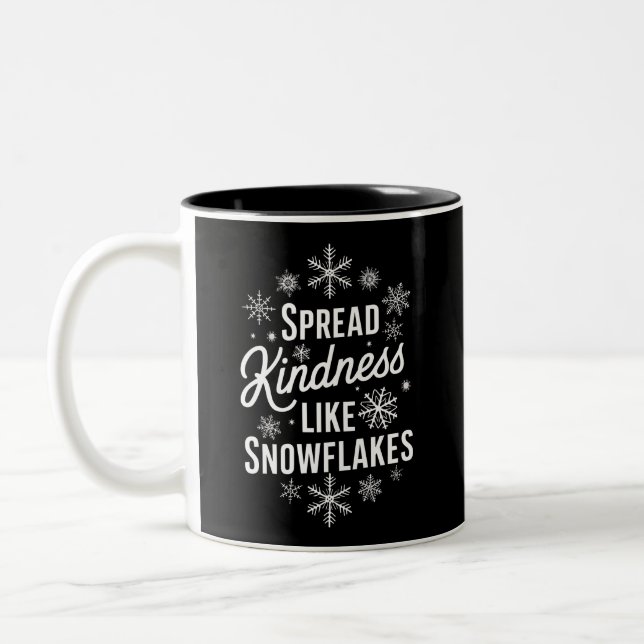 Xmas Spread Kindness Like Snowflakes Christmas  Two-Tone Coffee Mug (Left)