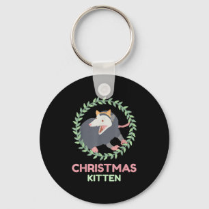 Xmas Ssum Kitten - Creepy Cute Pastel Goth Christm Key Ring