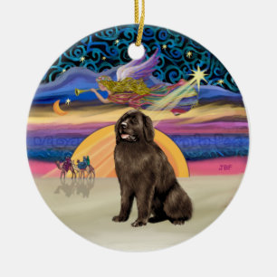 Xmas Star - Brown Newfoundland Ceramic Tree Decoration