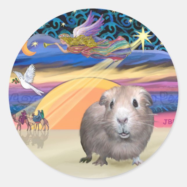 Xmas Star - Guinea Pig 2 Classic Round Sticker (Front)