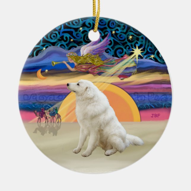Xmas Star - Kuvasz #2 Ceramic Tree Decoration (Front)