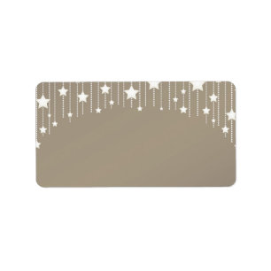 Xmas stars garland white and beige craft  label