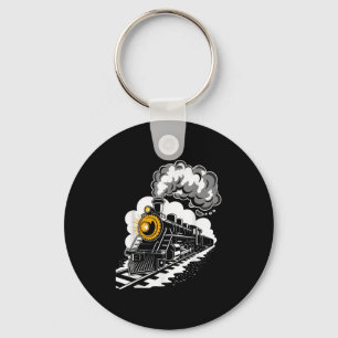 Xmas Steam Engine Train Vintage Conductor Men Boys Key Ring