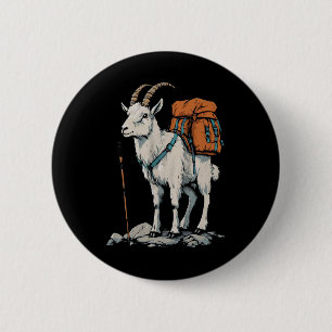 Xmas Store Mountain Goat Backpacker Camping Hiking 6 Cm Round Badge