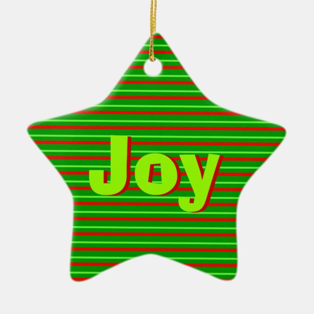 Xmas Stripe Ceramic Tree Decoration (Front)