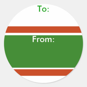 Xmas Stripe Holiday Gift Tag Stickers