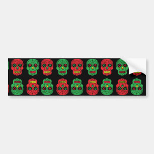 Xmas Sugar Skulls Bumper Sticker