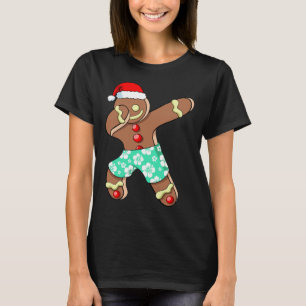 Xmas Summer Boy Dabbing Gingerbread Man Christmas T-Shirt