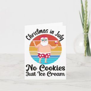Xmas Summer Vacation Beach Party Santa Christmas I Card