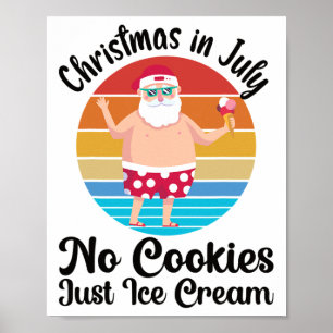 Xmas Summer Vacation Beach Party Santa Christmas I Poster