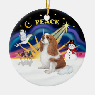 Xmas Sunrise - Blenheim Cavalier (F) Ceramic Tree Decoration